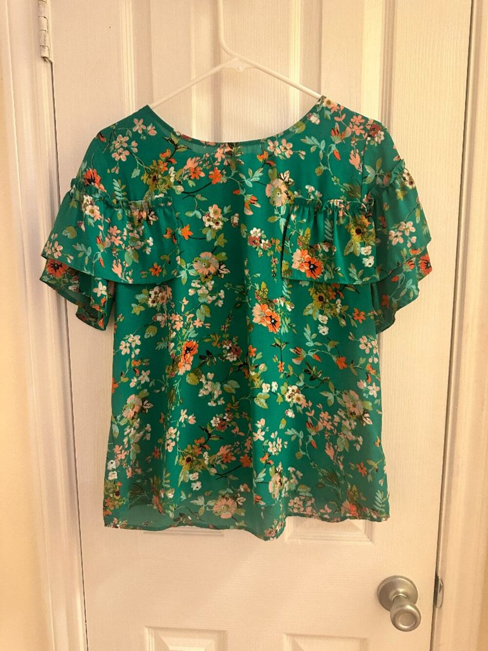 Green Floral Blouse